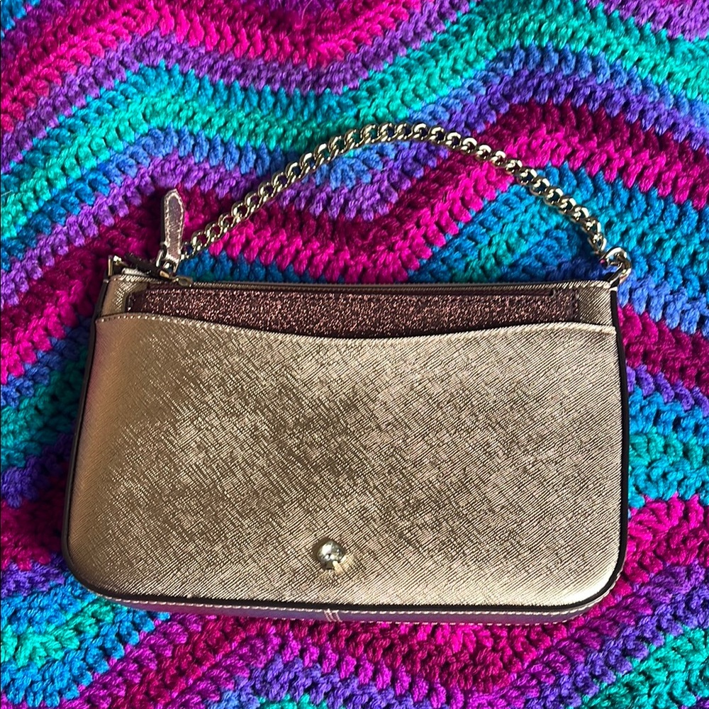 Kate Spade Gold Clutch with Chain Strap